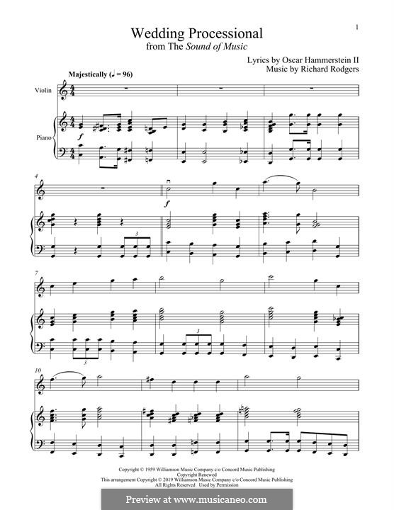 Wedding Processional: para violino by Richard Rodgers
