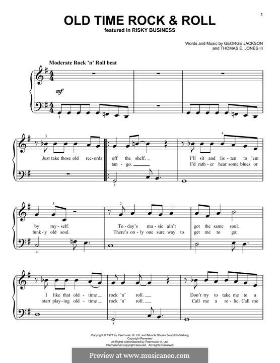 Old Time Rock and Roll: Facil para o piano by George E. Jackson, Thomas Jones III