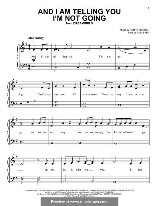 Jennifer Holliday And I Am Telling You Lyrics