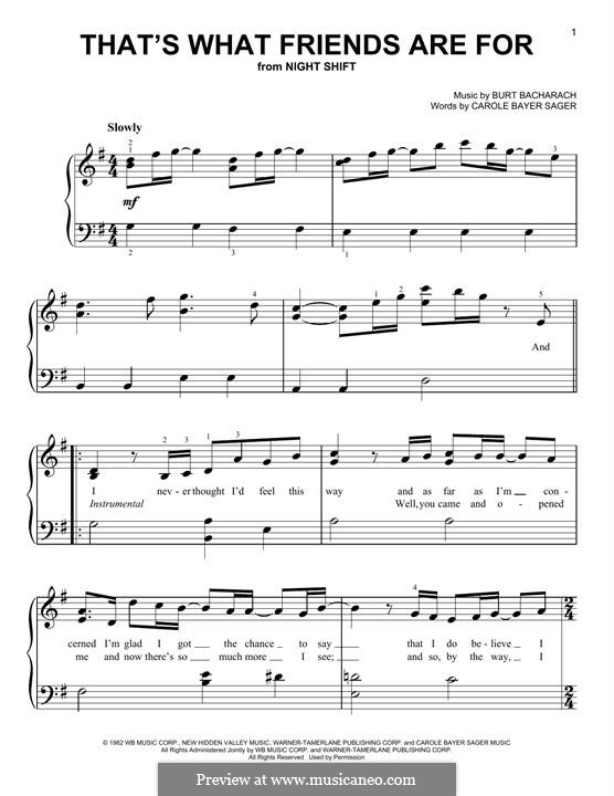 That's What Friends are for: Facil para o piano by Burt Bacharach, Carole Bayer Sager