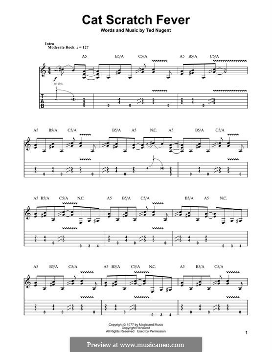 Cat Scratch Fever: Para Guitarra by Ted Nugent