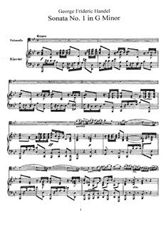 Sonata for Viola da Gamba and Harpsichord in G Minor: versão para violoncelo e piano by Georg Friedrich Händel