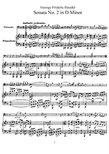 Sonata for Cello and Harpsichord in D Minor: versão para violoncelo e piano by Georg Friedrich Händel
