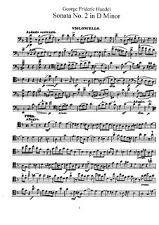 Sonata for Cello and Harpsichord in D Minor: parte Solo by Georg Friedrich Händel
