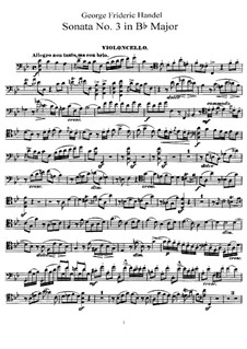 Sonata for Cello and Harpsichord in B Flat Major: parte Solo by Georg Friedrich Händel