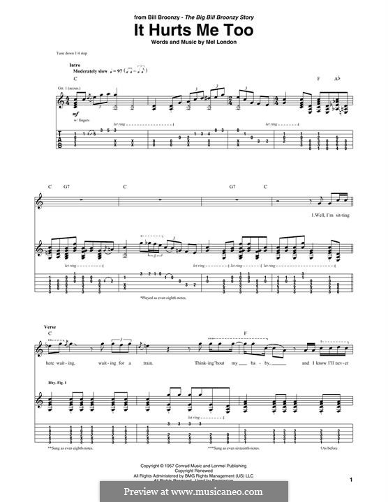 It Hurts Me Too: Para Guitarra by Mel London