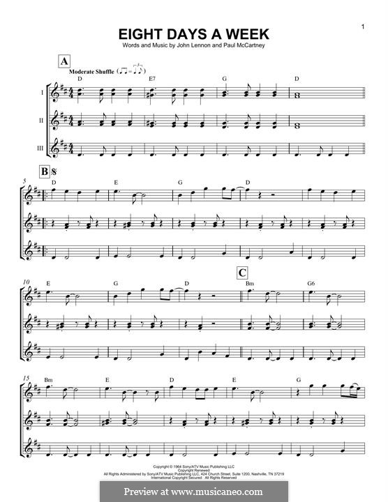 Eight Days a Week (The Beatles): para ukulele by John Lennon, Paul McCartney