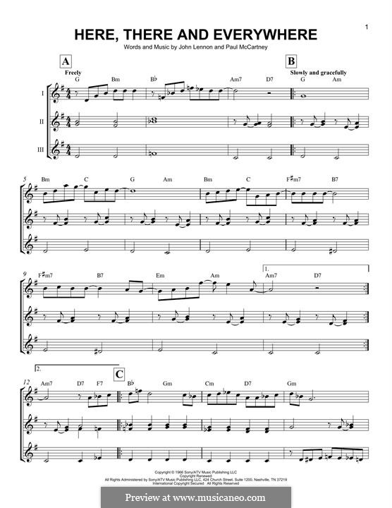 Here, There and Everywhere (The Beatles): para ukulele by John Lennon, Paul McCartney