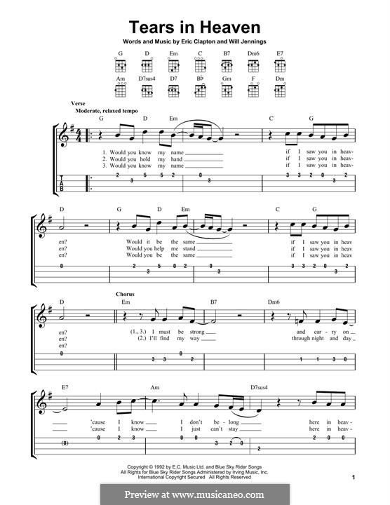 Tears in Heaven: para ukulele by Eric Clapton, Will Jennings