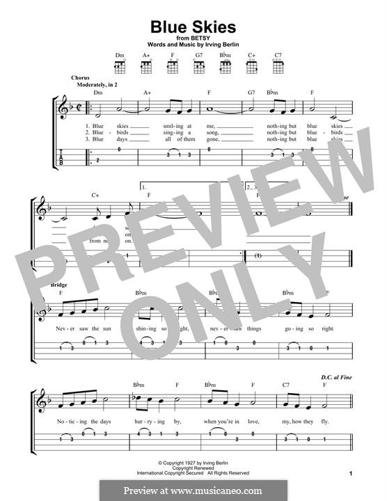 Blue Skies: para ukulele by Irving Berlin