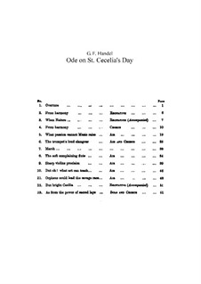 Ode for St. Cecilia's Day, HWV 76: Partitura piano-vocal by Georg Friedrich Händel
