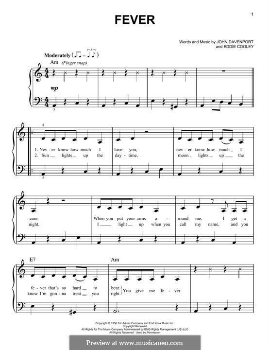 Fever: Para Piano by Eddie Cooley, John Davenport