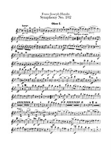Symphony No.102 in B Flat Major, Hob.I/102: oboes parte I-II by Joseph Haydn