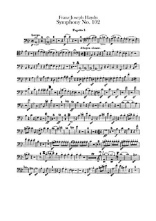 Symphony No.102 in B Flat Major, Hob.I/102: fagotes partes I-II by Joseph Haydn