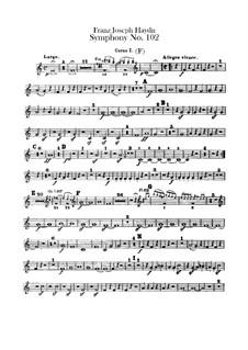 Symphony No.102 in B Flat Major, Hob.I/102: trompa parte I-II by Joseph Haydn