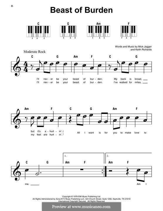 Beast of Burden (The Rolling Stones): Facil para o piano by Keith Richards, Mick Jagger