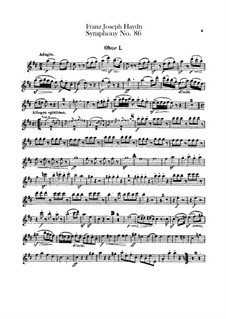 Symphony No.86 in D Major, Hob.I/86: parte de oboes by Joseph Haydn
