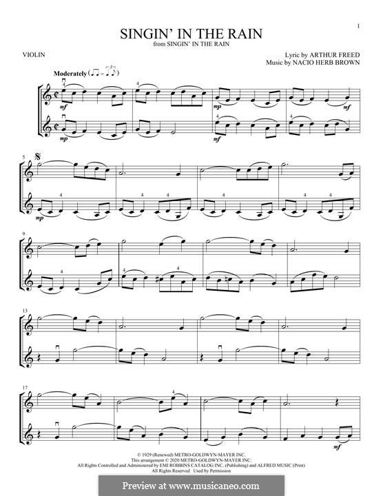 Singin' in the Rain (Gene Kelly): para violino by Nacio Herb Brown