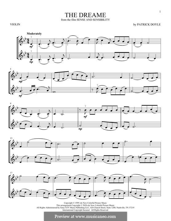 The Dreame (from Sense and Sensibility): para violino by Patrick Doyle