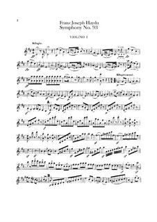 Symphony No.93 in D Major, Hob.I/93: violino parte I by Joseph Haydn