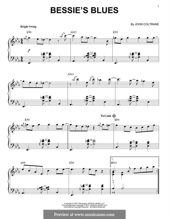 Bessie's Blues: Para Piano by John Coltrane