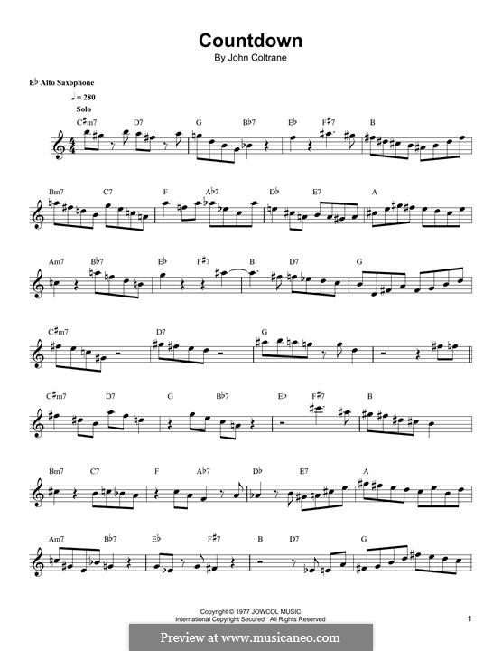 Countdown: para Saxofone Alto by John Coltrane