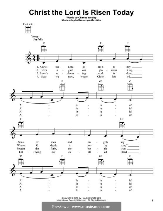 Christ the Lord Is Risen Today: para ukulele by folklore