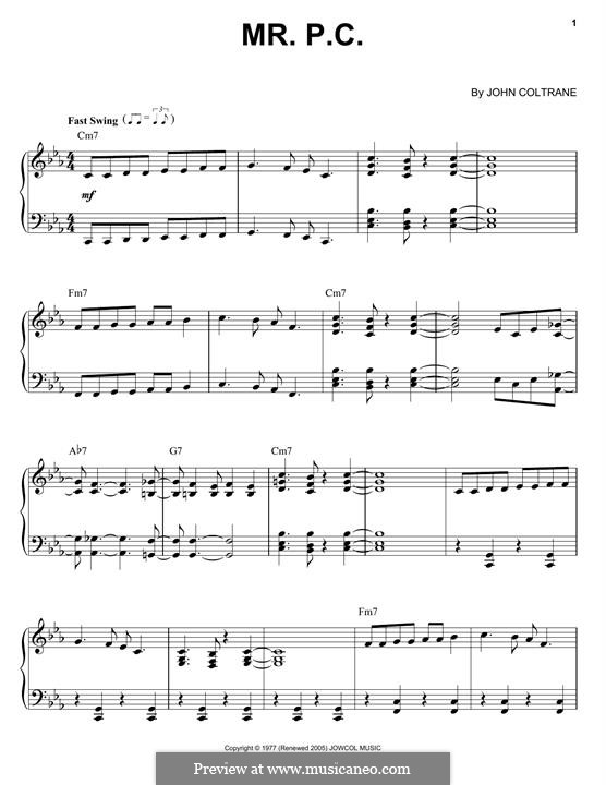 Mr. P.C.: Facil para o piano by John Coltrane