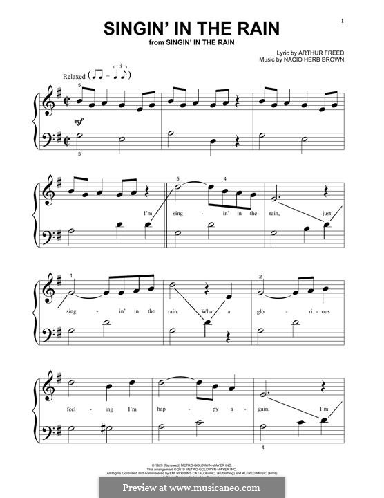 Singin' in the Rain (Gene Kelly): Facil para o piano by Nacio Herb Brown