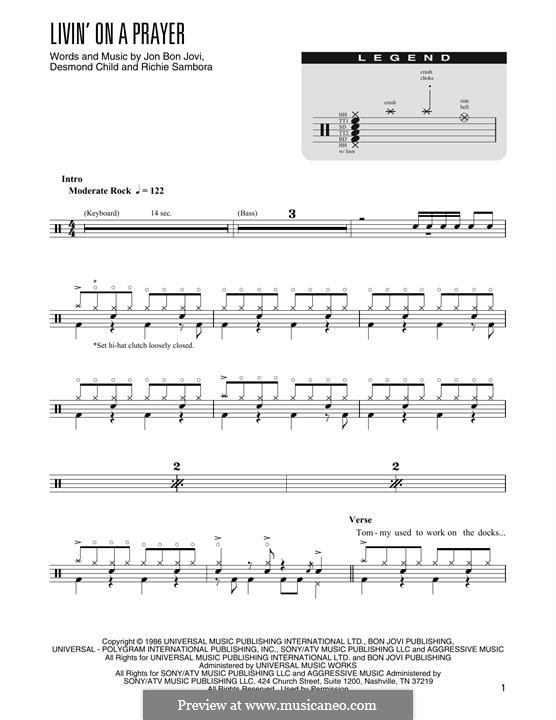 Instrumental version: Drum set by Desmond Child, Jon Bon Jovi, Richie Sambora