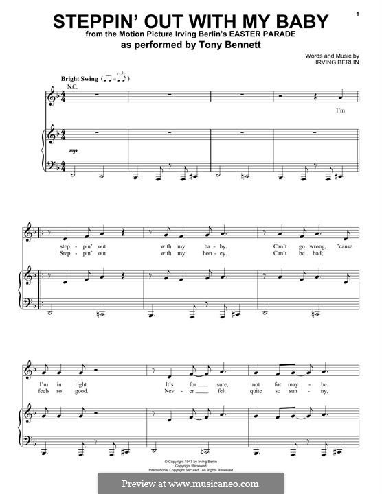 Steppin' Out with My Baby: For voice and piano (Tony Bennett) by Irving Berlin