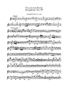 Symphony No.99 in E Flat Major, Hob.I/99: clarinetes parte I-II by Joseph Haydn