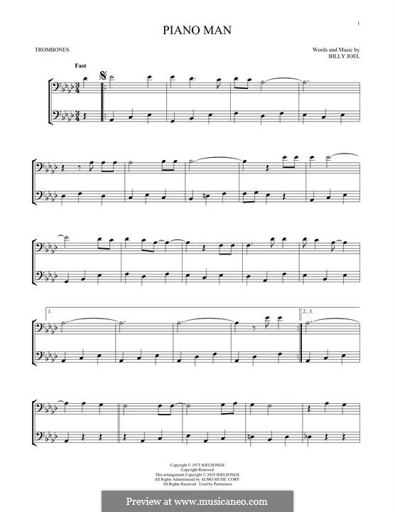 Piano Man: para trombone by Billy Joel
