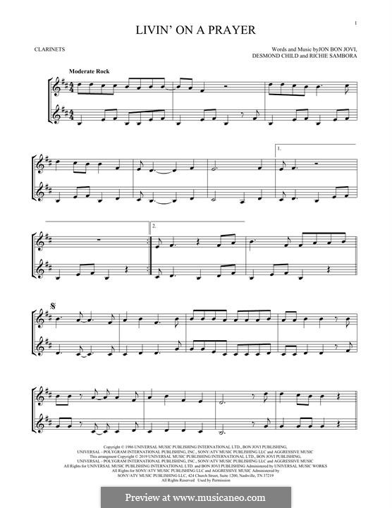 Instrumental version: para duas clarinetas by Desmond Child, Jon Bon Jovi, Richie Sambora