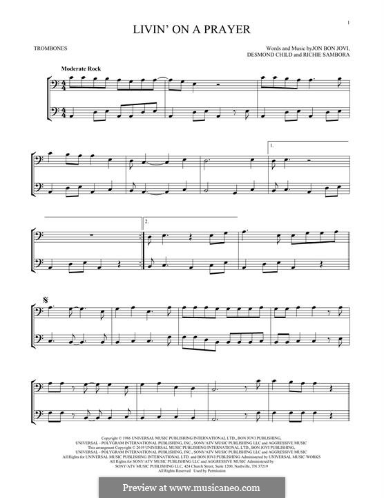 Instrumental version: For two trombones by Desmond Child, Jon Bon Jovi, Richie Sambora