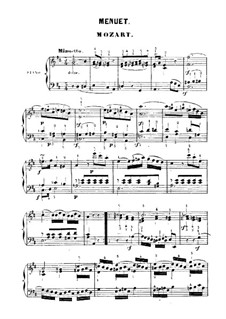 Minuet for Piano in D Major, K.355: para um único musico (Editado por H. Bulow) by Wolfgang Amadeus Mozart
