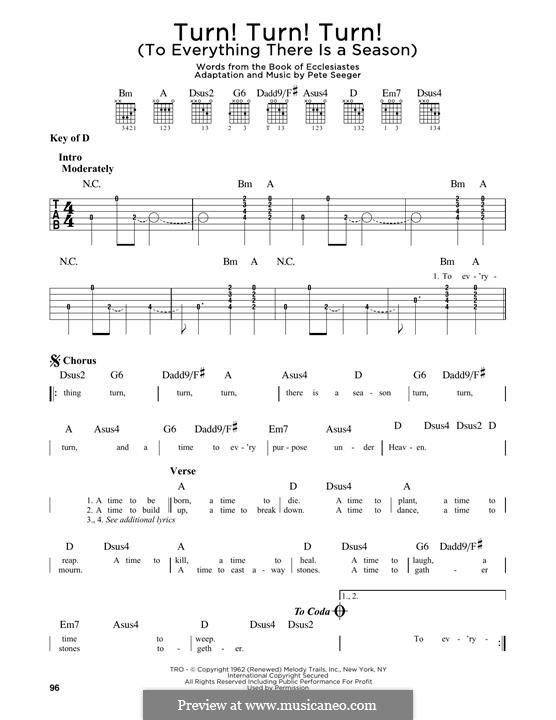 Turn! Turn! Turn! (To Everything There Is a Season): Para Guitarra by Pete Seeger