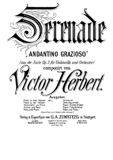 Suite for Cello and Orchestra, Op.3: Serenade, for piano by Victor Herbert