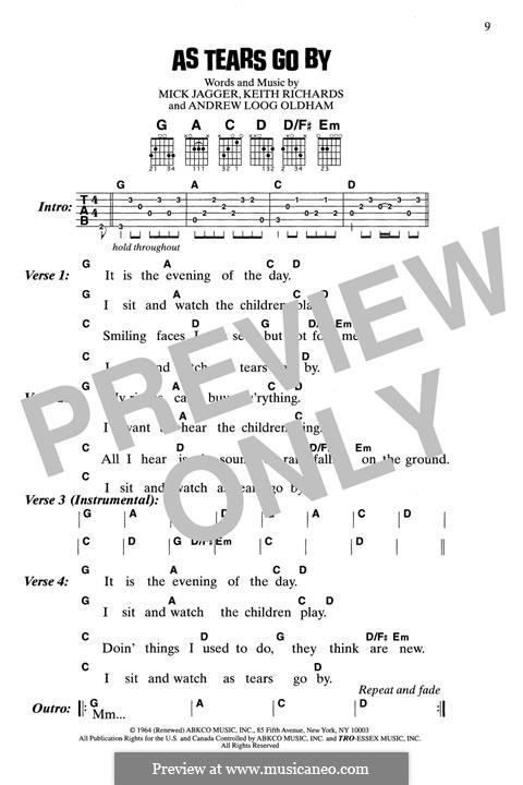 As Tears Go By (The Rolling Stones): Para Guitarra by Keith Richards, Mick Jagger