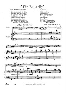The Flower's Tale for Violin and Piano, Op.30: No.3 Butterfly – score by Jenö Hubay