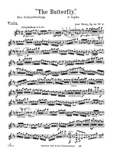 The Flower's Tale for Violin and Piano, Op.30: No.3 Butterfly – solo part by Jenö Hubay