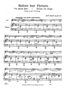 Before Her Picture for Violin and Piano, Op.38 No.1: Before Her Picture for Violin and Piano by Jenö Hubay