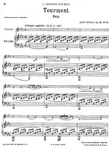 Ten Pieces for Violin and Piano, Op.49: No.10 Torment by Jenö Hubay