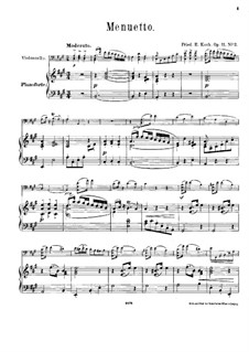 Minuet for Cello and Piano, Op.11 No.2: Score by Friedrich Ernst Koch