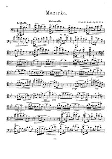 Mazurka for Cello and Piano, Op.11 No.4: Parte de solo by Friedrich Ernst Koch