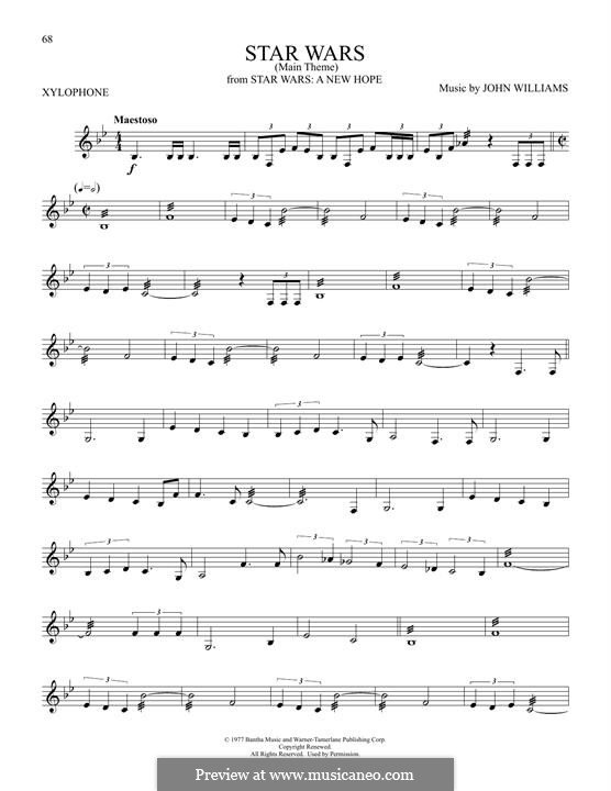 Star Wars (Main Theme): For xylophone by John Williams