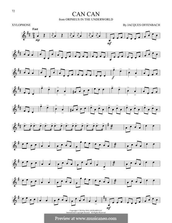 Can-Can (Printable Scores): For xylophone by Jacques Offenbach