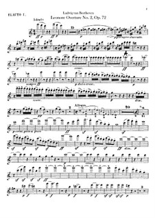 Leonore. Overture No.2 in C Major, Op.72a: flautas  by Ludwig van Beethoven