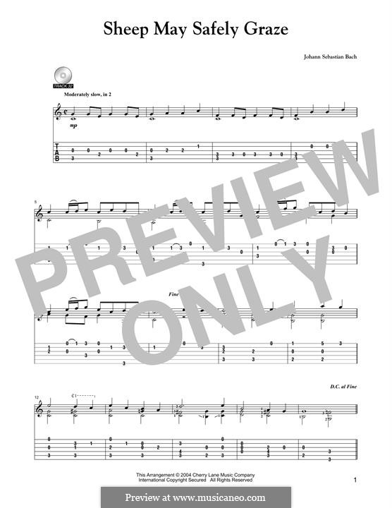 Sheep May Safely Graze (Printable Scores): Para Guitarra by Johann Sebastian Bach