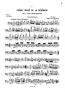 String Trio No.2 in D Major 'Serenade', Op.8: Movement V, for violin (or cello, or flute) and piano – cello part by Ludwig van Beethoven